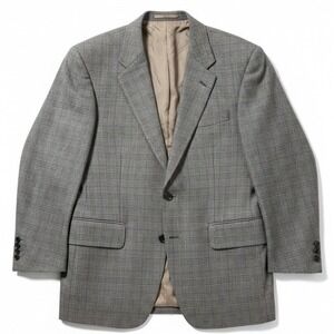 Corneliani Grey Glen Plaid Super 120s Virgin Wool Blazer Jacket, Men's 52R Italy